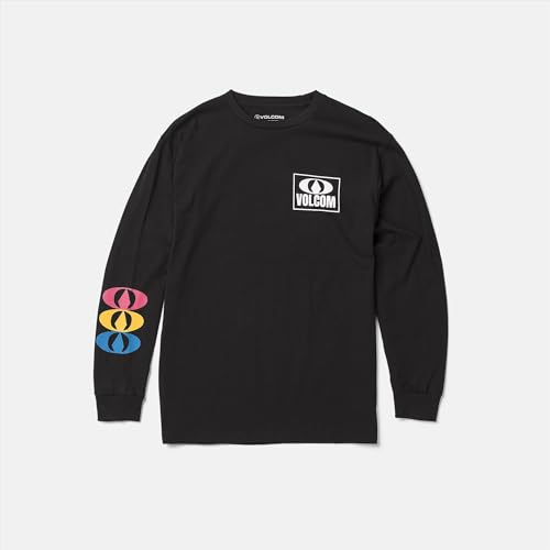 Volcom Distintivo de pedra para meninos (criança grande), Preto, P