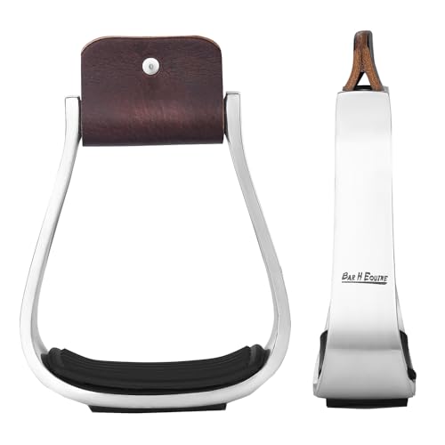 M-Royal Saddles Western Horse Saddle Stirrups Oxbow Flat Bottom Rawhide