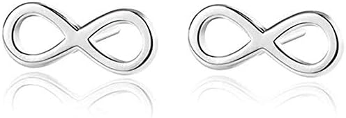 Infinity Tiny 925 Sterling Silver Small Stud Earrings for Women Teen Girls Sensitive Ears Cute Mini Huggie Post