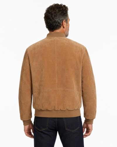 Image of REED EST. 1950 Men's Luxury Suede Leather Baseball Jacket - Premium Soft Suede with Smooth Interior Lining