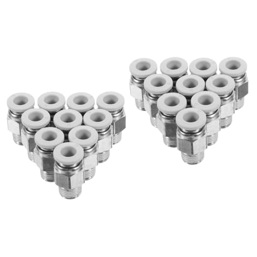 iplusmile 20pcs Push in Air Fittings Pneumatic Fittings for Air Hose Printer Accessories Npt Thread