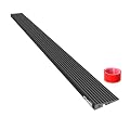 Ruedamann 0.8" Rise Threshold Ramps for Doorways, Self-Adhesive PVC Doorway Ramps, 1700Lbs Capacity, Transition Strip Reducer for Wheelchair, Scooter, Stroller, Floor, Tile, Cuttable (Black, 3' Long)