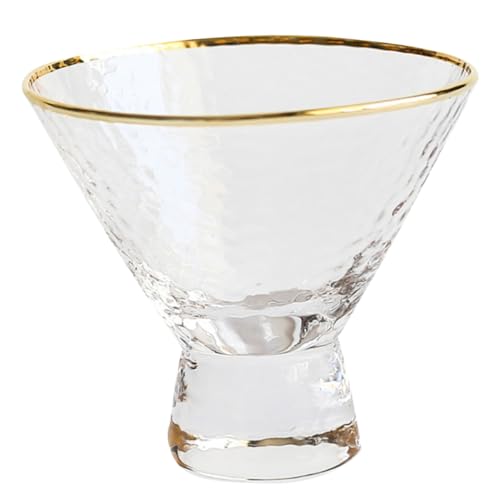 MOTHNUR 1Pc Elegant Rim Crystal Glass Cup Versatile Ice Cream Container Breakfast Mousse Cup for Parties Smooth Textured Design for Desserts and Drinks