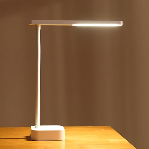 Yeelight Lampe de bureau LED sans fil pour bureau à domicile, lampe de table Blanc chaud 5000K dimmable, rechargeable USB-C, tête rotative à 360°, lampe de lecture, étude et travail, Mini