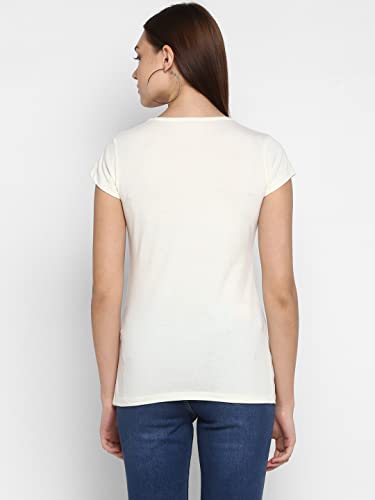 Image of Modeve Women Printed Cotton Blend Half Sleeve Round Neck T-Shirt for Summer