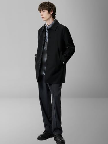 Veste boutonnage simple homme manteau mi-long classique - 4