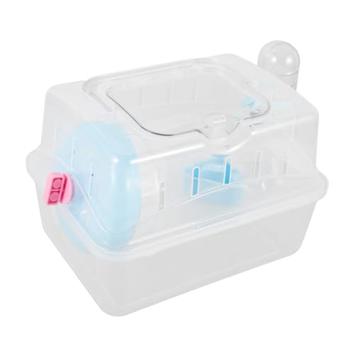 Mipcase Guinea Pig Travel Cage Portable Small Animal Carrier Plastic Hamster Cage Feeding Watering Accessory for Indoor Outdoor