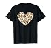 Cool Cheetah Leopard Print Heart T-Shirt