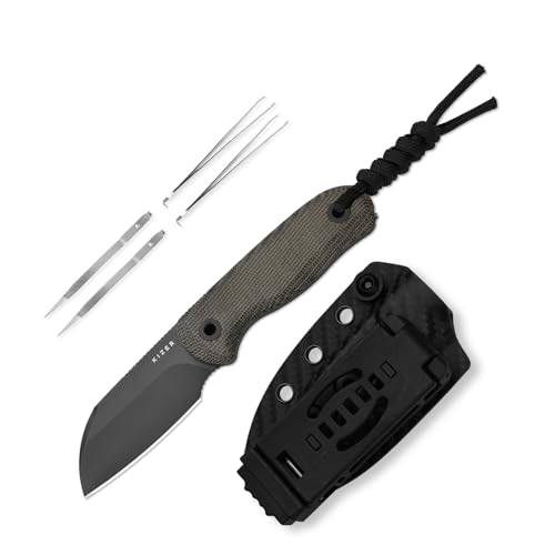 Kizer Drop Bear Fixed Blade Knife, Built-in Tweezers & Toothpick, 1093A3