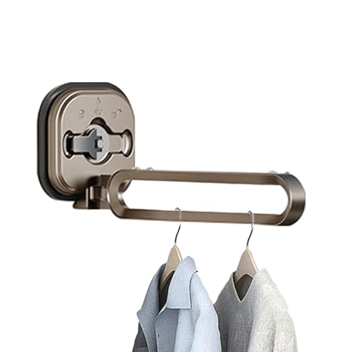Wall Mounted Clothes Airer, Folding Clothes Airer with Suction Cup - 360 Degree Rotary Clothes Drying Rack, Wall Mounted Clothes Drying Rack with Suction Cup for Closets, Laundry