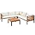 Outdoor Acacia Wood Patio Sofa Set - Patio Conversation Set with Coffee Table & Cushions, Wood Furniture Sectional Sofa Set Dining Set for Backyard, Garden, Deck and Poolside, Water-Resistant, Beige