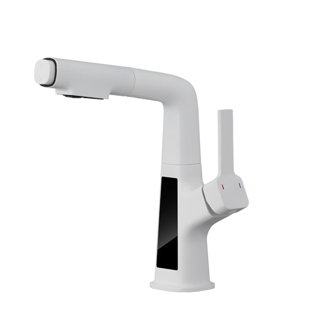 Grifo de baño inteligente con pantalla de temperatura integrada para lavabo moderno