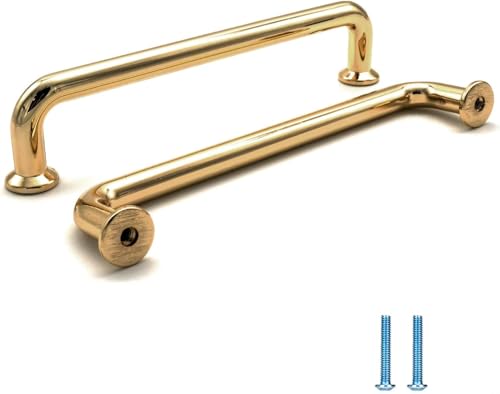 SYZOW 6 Stück Möbelgriffe Gold 96mm Lochabstand Schubladen Griffe für Küchenschränke Gold Schrankgriffe Schubladengriffe Türgriffe für Küchenschränke