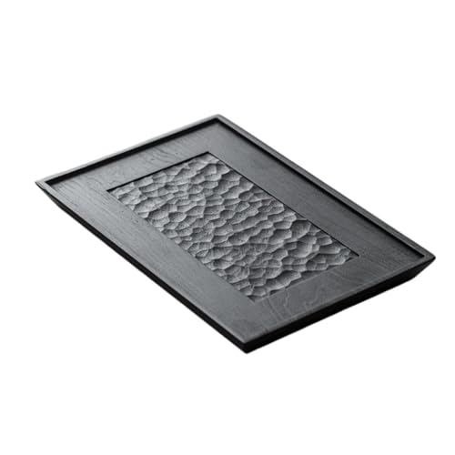 Plateau à thé en bois massif rectangulaire pour salon élégant - 2