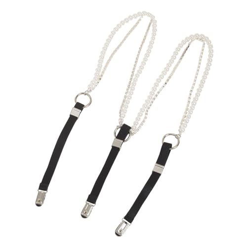 Women Rhinestone Pearl Faux Leather Fashion Suspender Belts Costmes Waist Belt