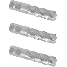 CME 3 pcs M2Al High-Speed Steel Square Roughing End Mills, Coarse Pitch, Bright Uncoated Finish, 1" Mill Dia., 2 3/4" Lg. of Cut, 5 3/16" Overall Lg., 1" Straight Shank, 5 Flute, Center Cutting