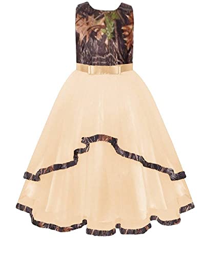 YINGJIABride Camouflage Pageant Party Dresses Wedding Guest Flower Girl Dress Tulle