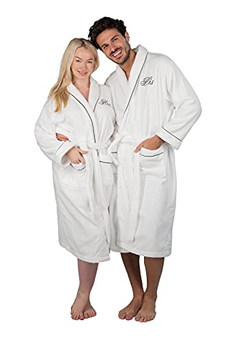 Romance Helpers His and Hers Robes Gift Set | Set of 2 His and Her Velour Robes for Couples |Includes a Gift Box