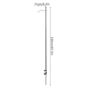 Set of 2 Outdoor Light Stand, Portable Light Stand, Foldable for Backpacking Picnic BBQ(Black)
