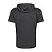 Pullonsy Casual Short Sleeve Hooded T-Shirt Dry Fit Workout Gym Hoodie Athletic Performance Pullover Outfit Lightweight Sweatshirts Black Shirt,Men Size Medium