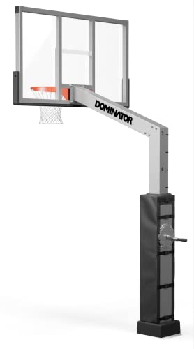 Dominator Premium Inground Adjustable Basketball Hoop - 72" Backboard W/ 4' Overhang - Nba/Ncaa Regulation Adjustable Basketball Goal - Adjusts From 7' - 10', Made Of Heavy Duty Rust Proof Aluminum #TOP1