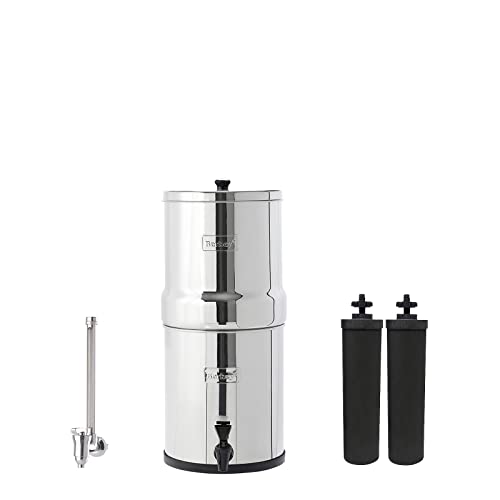 Big Berkey Gravity-Fed Water Filter System with 2 Black Berkey Elements Plus Deluxe 7