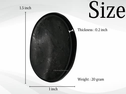 Image of Amazing Gemstone Shungite Worry Stone Crystals and Healing Stones - Worry Stones for Stress Relief Gifts - Piedra Crystal Fidget for Meditation, Relaxation - Unique Stocking Stuffers