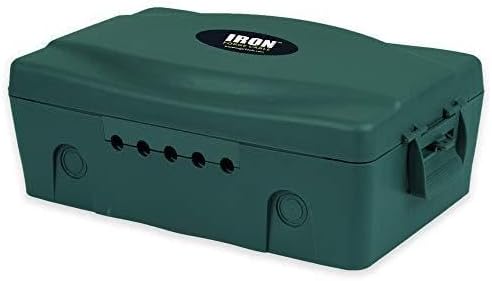 IRON FORGE CABLE Weatherproof Water Resistant Extension Cord Connection Box, Outdoor Electrical Box, Outdoor Outlet Cover, Outlet Cord Cover Waterproof Landscape and Holiday Lightings - Green