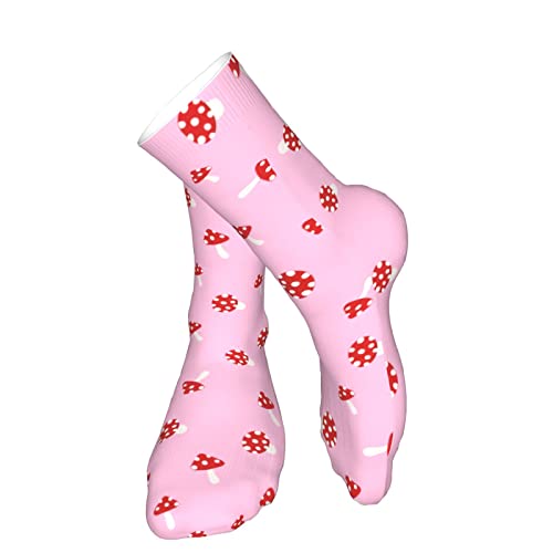 Gocerktr Mushroom Womens Athletic Sports Socks Novelty Cute Crew Socks Funny Casual Moisture Wicking Socks Gift #TOP2