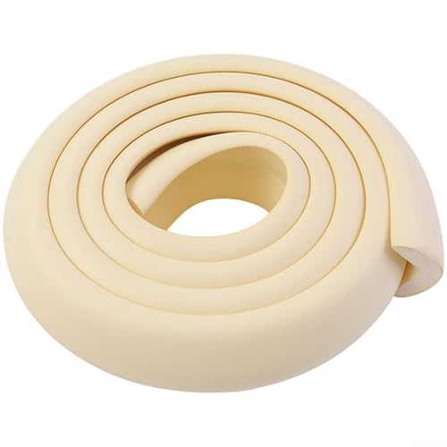 UrbanHui gummi hörnskydd och kantskyddsremsor för babysäkerhet, anti-kollisionsstoppning med stark vidhäftning och anpassningsbar längd för hemmöbler (beige)