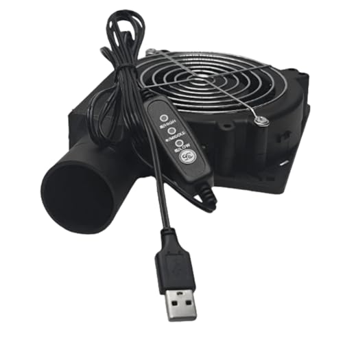 Hipzeepo Ventilador de 5 V para Barbacoa con Controlador de Velocidad Variable, Ventilador de Jaula de Ardilla para Proyectos de Refrigeración DIY, Barbacoa, Ahumador de Tambor.