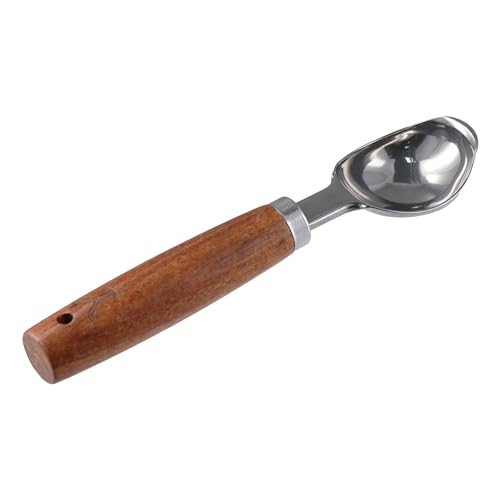 hobbyme Ice Cream Scoop Stainless Steel With Wood Handle, Metal Ice Scoop for Freezer, Fruit Food Melon Baller Coffee Cookie Scoop, Ice Cream Scoop Bar Accessories