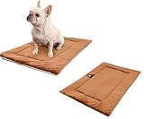 Hundebett-Matte warme, für große mittelgroße kleine Hunde weiche Matte mit Rutschfester Unterseite Haustiermatte, Welpen schlafmatratze, maschinenwaschbar (M ( 72cm x 48,5cm ), Braun)