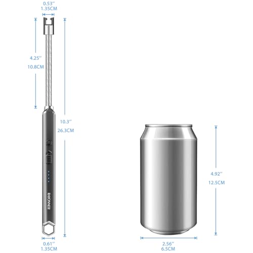 RAYONNER Lighter Electric Candle Lighter Rechargeable USB Lighter Long Flexible Neck Lighter Christmas Stocking Stuffers Gifts for Women Men Adults Rechargeable USB (Black)