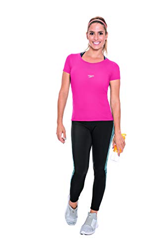 Speedo Jacquard, Camiseta de Manga Curta Mulher, Rosa (Club), GG