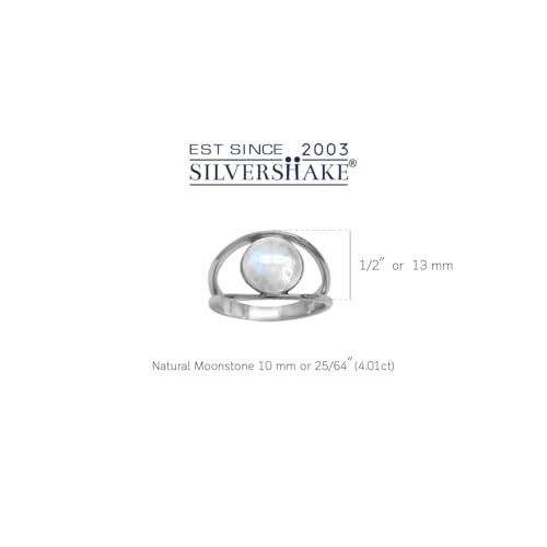 silvershake natural moonstone white gold plated 925 sterling silver solitaire ring