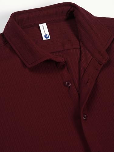 Image of Thomas Scott Men's | Solid | Half Sleeve | Slim Fit | Cotton Blend | Spread Collar | Casual Shirt