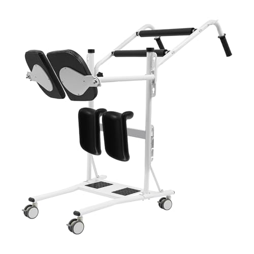 YIYIBYUS Sit to Stand Lift, Stand Assist Lift for Elderly, Patient Lift Chair Transport Unit with Wheels, Standing Transfer Device for Home Care, Height Adjustable