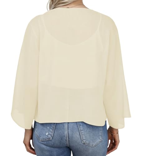 Image of Womens Summer Tops Short Shrugs Kimono Cardigans Casual Chiffon Bolero Jackets 2026