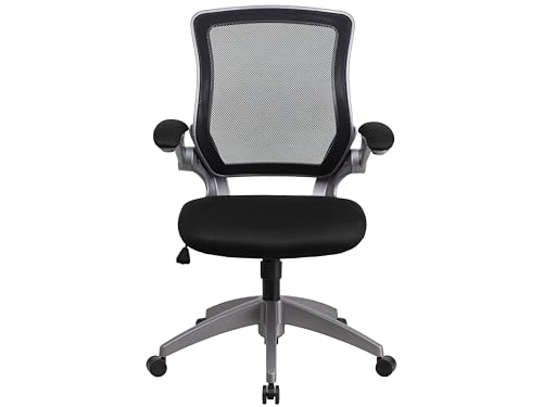 Price comparison product image Flash Furniture Kale Mid-Back Black Mesh Swivel Ergonomic Task Office Chair with Gray Frame and Flip-Up Arms