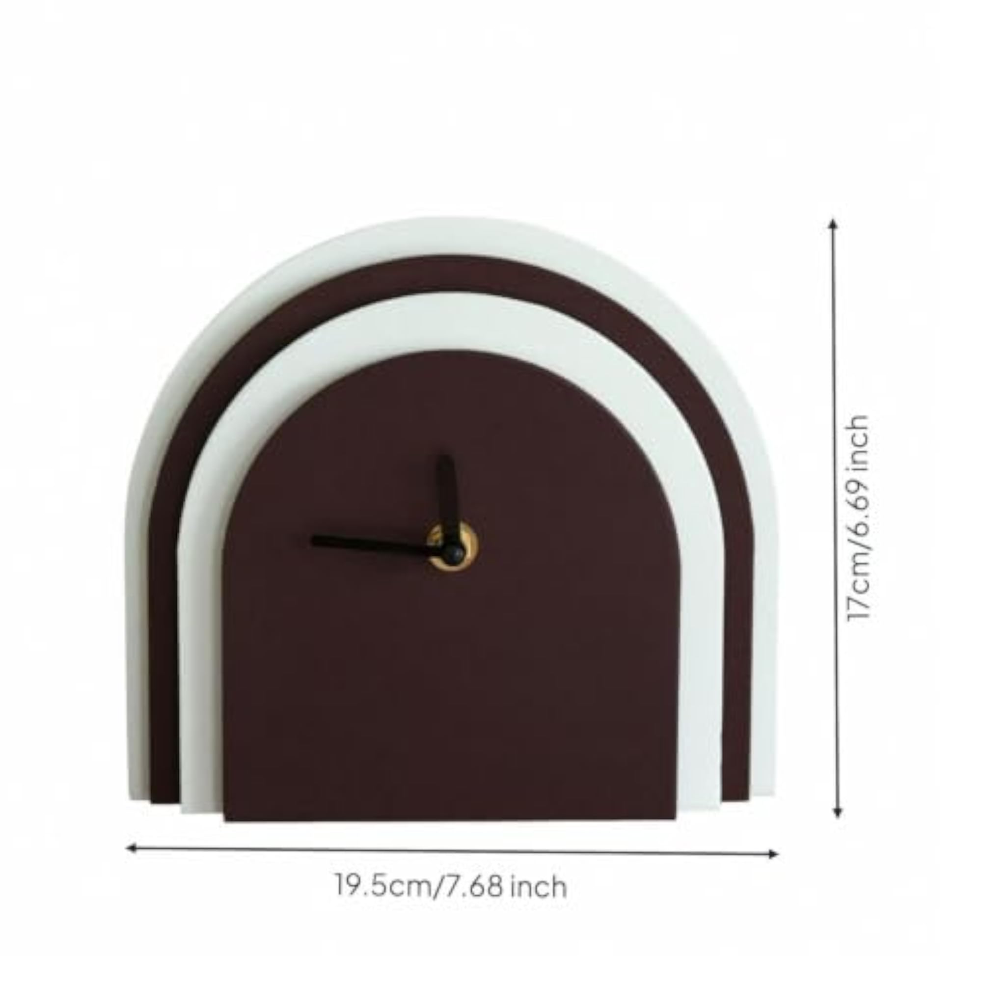 Wooden Clock with Arched Silhouette, Decorative Table Clock