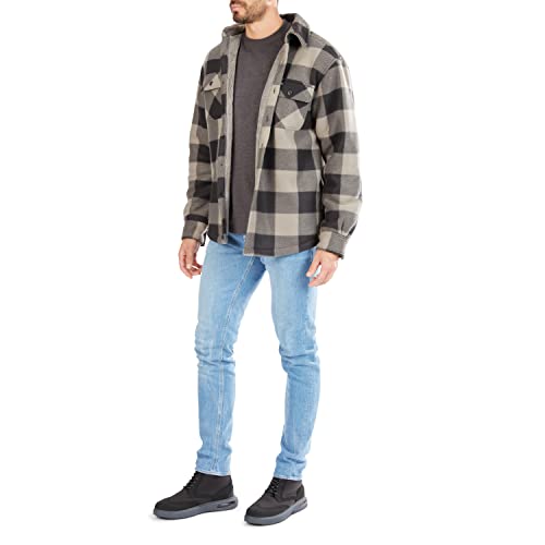 Image of Smith's Workwear Men's Sherpa-lined Plaid Fleece Shirt Jacket