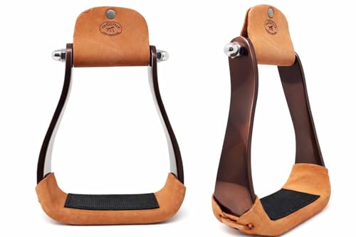CHALLENGER Horse 4-3/4" Western Saddle Bronze Barrel Racing Lightweight Aluminium Stirrups 5181BZ