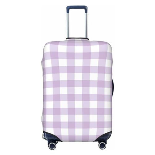 Travel Luggage Cover - Purple Checkboard Washable Suitcase Covers Protector Fits 18-32 Inch Luggage