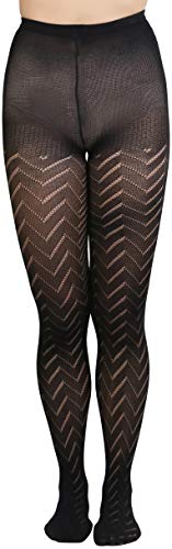 Image of ToBeInStyle Women's Vintage Art Deco Chevron Ornate Design Tights Pantyhose