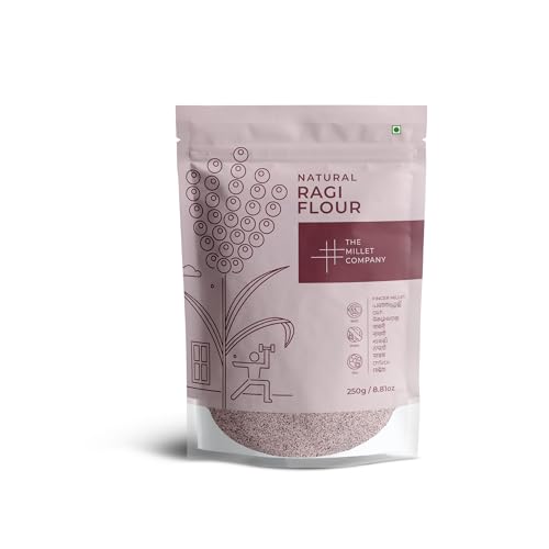 Image of The Millet Company Natural Millet Flour Combo Pack of 3 [250g each], Ragi, Jowar, Bajra Flour, Natural Farm Produce, High Fibre (750)