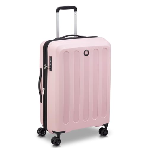 Image of DELSEY PARIS Unlock 66 CM Medium Check-in Polypropylene 8 Wheels Pink and Expandable with Global Warranty 2 Years Hard-Sided Trolley Bag /Suitcase /Luggage /Lightweight