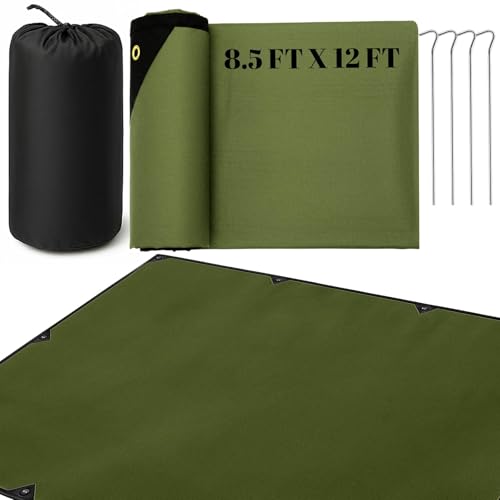 Image of Kingdder 1 Pcs Heavy Duty Emergency Blankets for Survival Camping Blanket Insulated Tarp 8.5 ft x 12 ft Outdoor Waterproof Thermal Reflective Tarp Tent Insulation for Camp Hiking Picnic