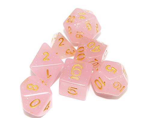 Dnd Dice Set Rpg Polyhedral Dice Fit Dungeons And Dragons(D&D) Pathfinder Mtg Role Playing Dice (Pink) #TOP3