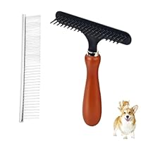 FDGGT 1 Entwirrungskamm Mit Holzgriff Und 1 Stahlkamm, Heimtierbedarf, Tierhaarreinigungswerkzeuge, Haustierpflegewerkzeuge